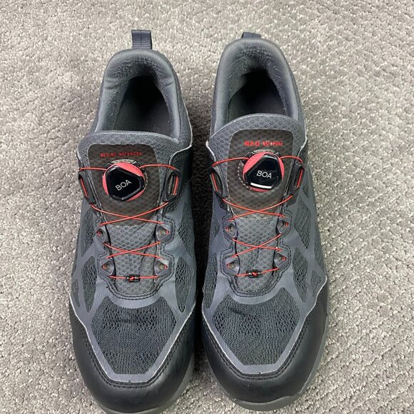 Red Wing Men's Work Shoes 6343 Safety Toe Boa Laces Gray Red Size 9 Boots Shoes - Picture 3 of 13